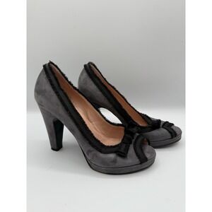 Marc by Marc Jacobs Women's Gray Suede Peep Toe Heels 7.5